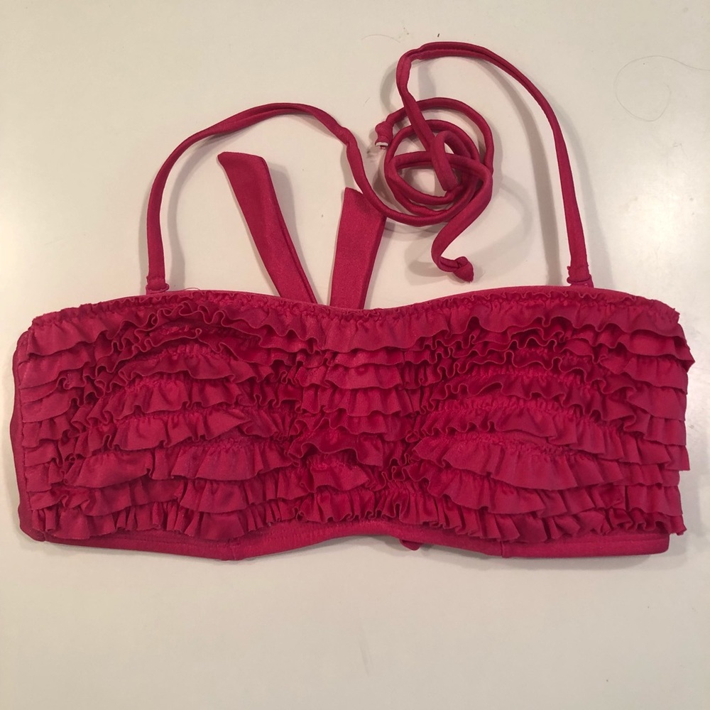 Pink Ruffle Swimsuit Top